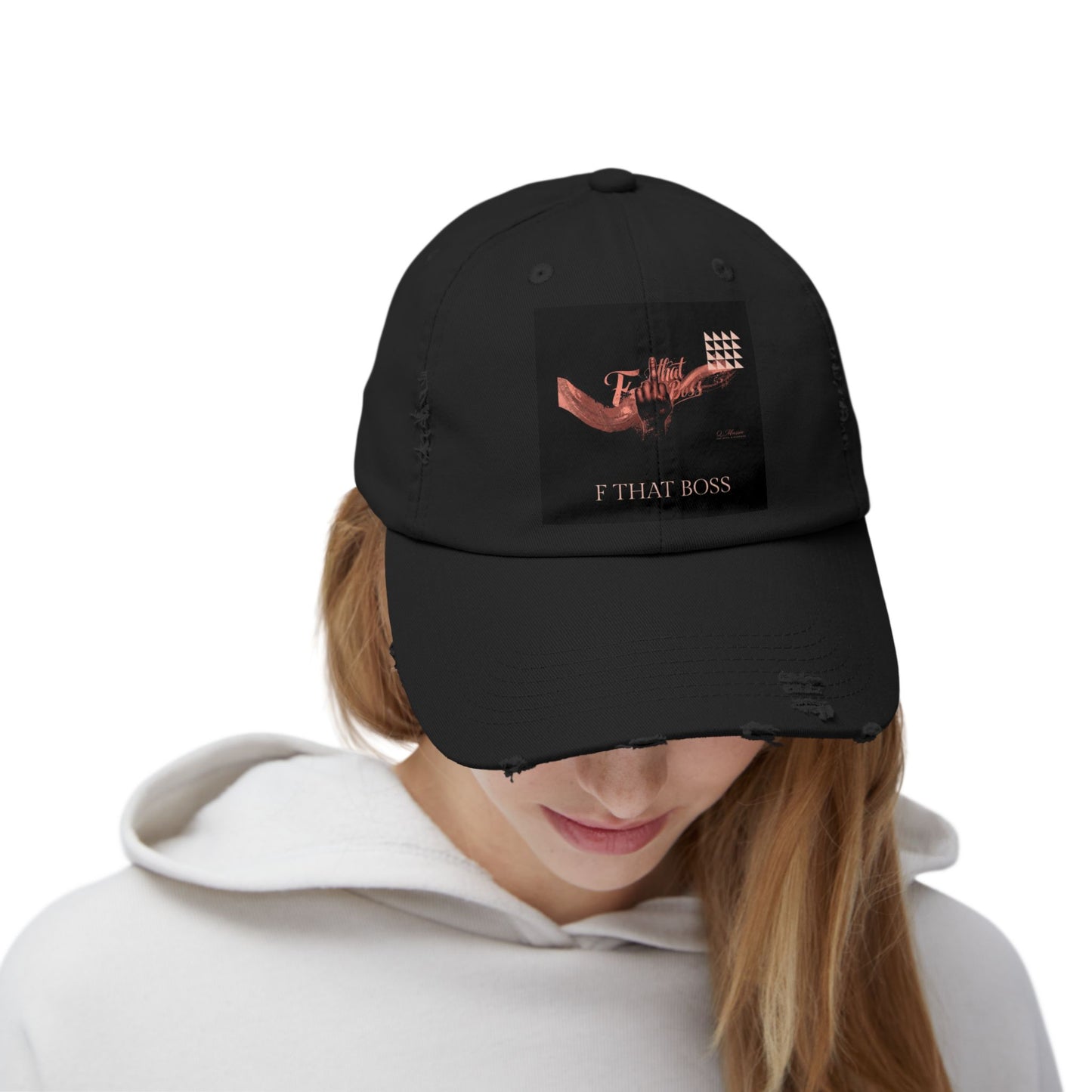 Distressed Cap — “f that boss” Anti-Toxic Workplace Hat