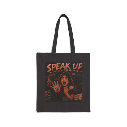 Tote Bag — "TOXIC WORKPLACE: CRYING FOR HELP" Graphic Cotton Canvas Tote